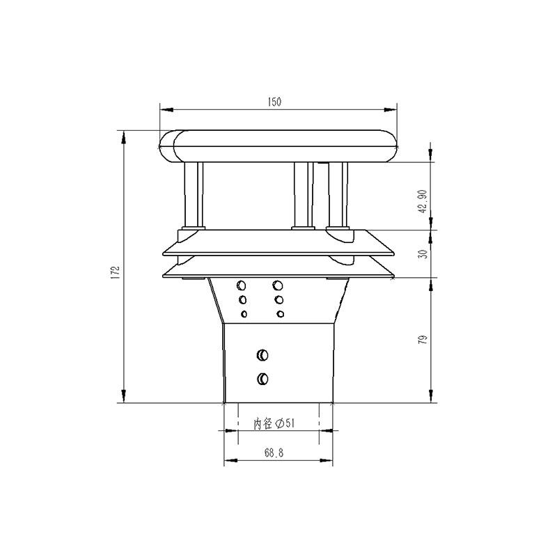 風(fēng)速風(fēng)向傳感器尺寸圖